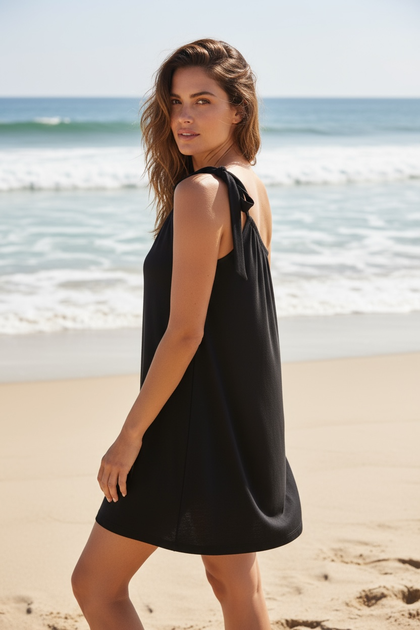 Vestido curto ombro só - Basic Beach - foto 14