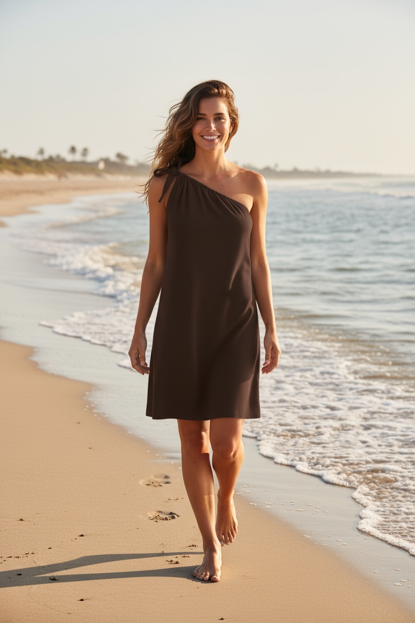 Vestido curto ombro só - Basic Beach - foto 3