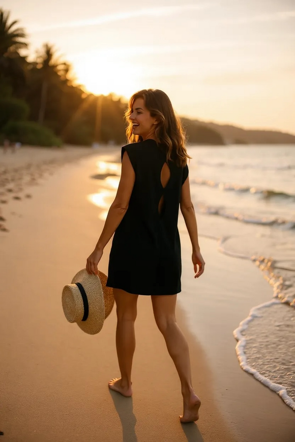 Vestido decote infinito costas neoprene Curacao