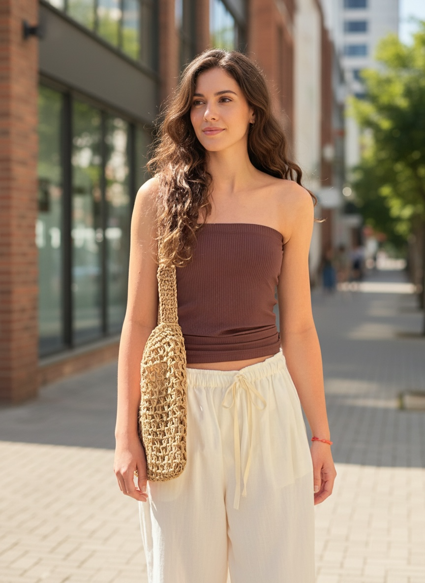 Blusa canelada tomara que caia - Basic Beach - foto 2