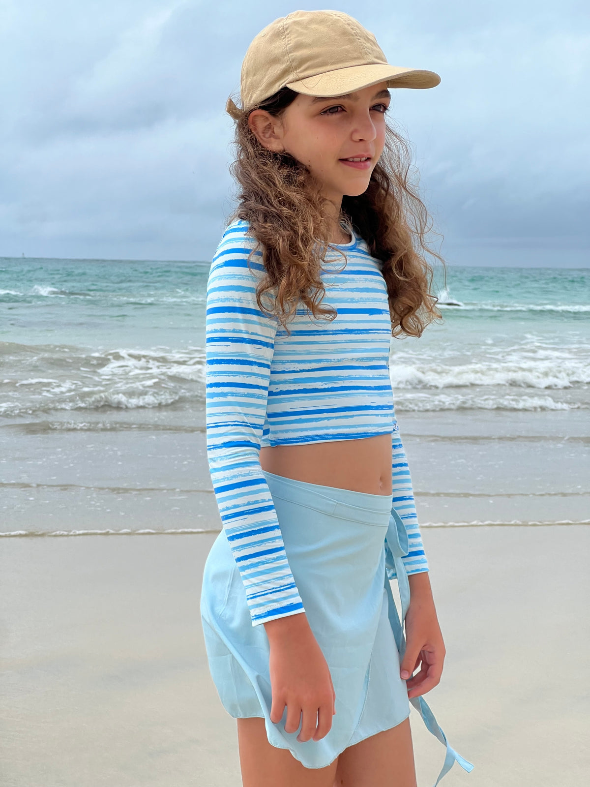 Cropped Infantil manga longa estampado UV50+ - Basic Beach