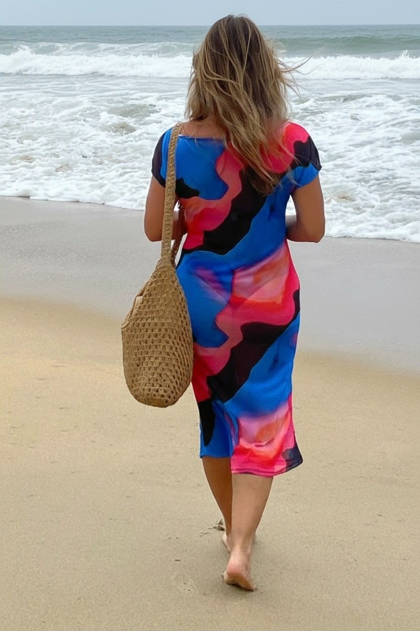 Vestido midi em tule - Basic Beach