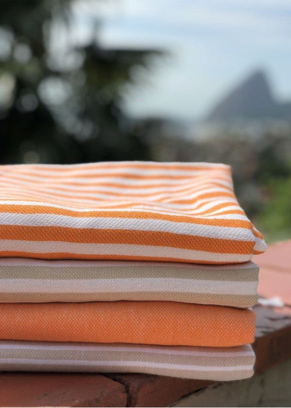 Toalha Turca Premium Listra - Laranja - Basic Beach - foto 2