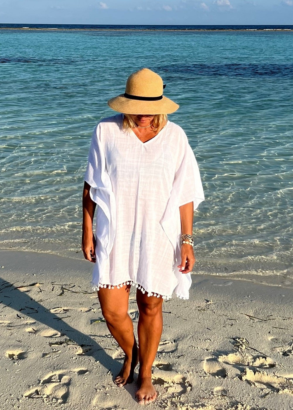 Kaftan com pompons - Saída de Praia Omadhoo - Basic Beach - foto 3