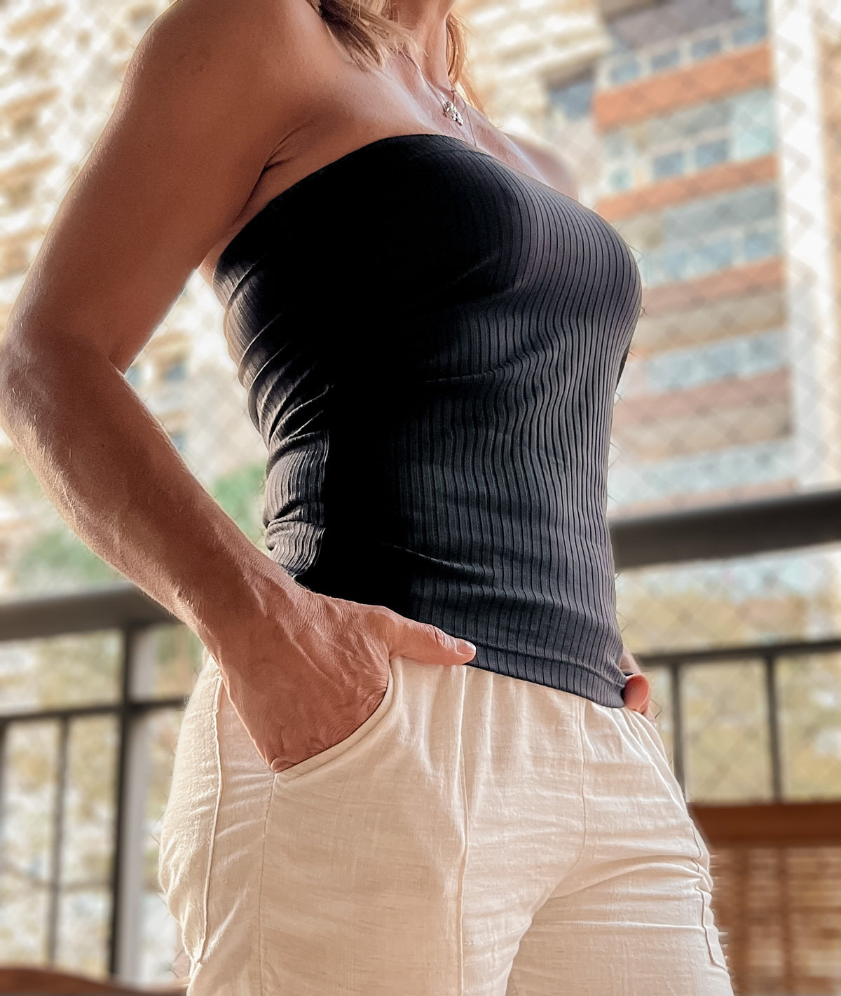Blusa canelada tomara que caia - Basic Beach - foto 19